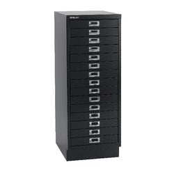 Meuble multitiroirs bisley 15 tiroirs métal noir 279x940mm