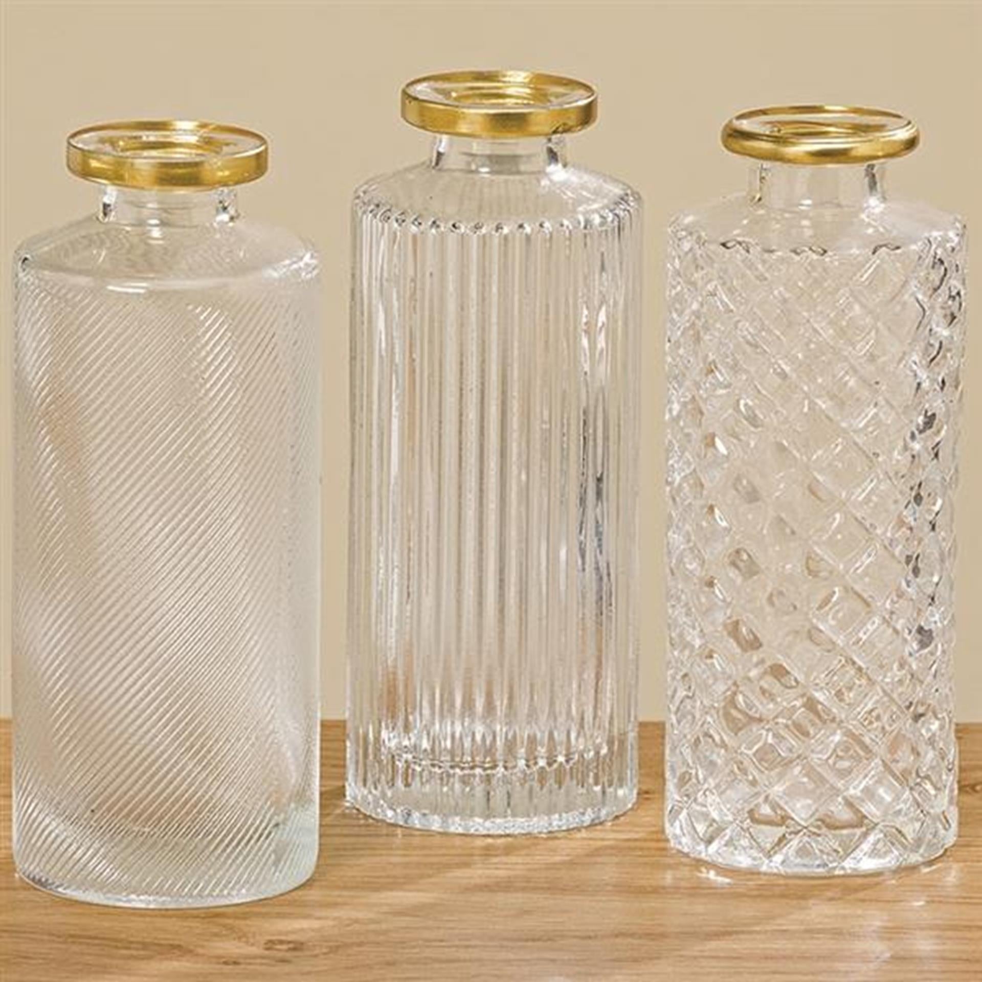 Boltze home vase adore ø5x13cm verre transparent