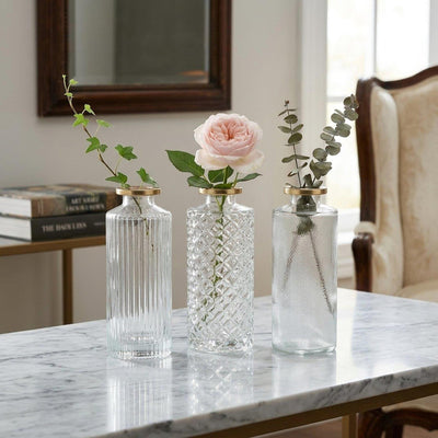 Boltze home vase adore ø5x13cm verre transparent
