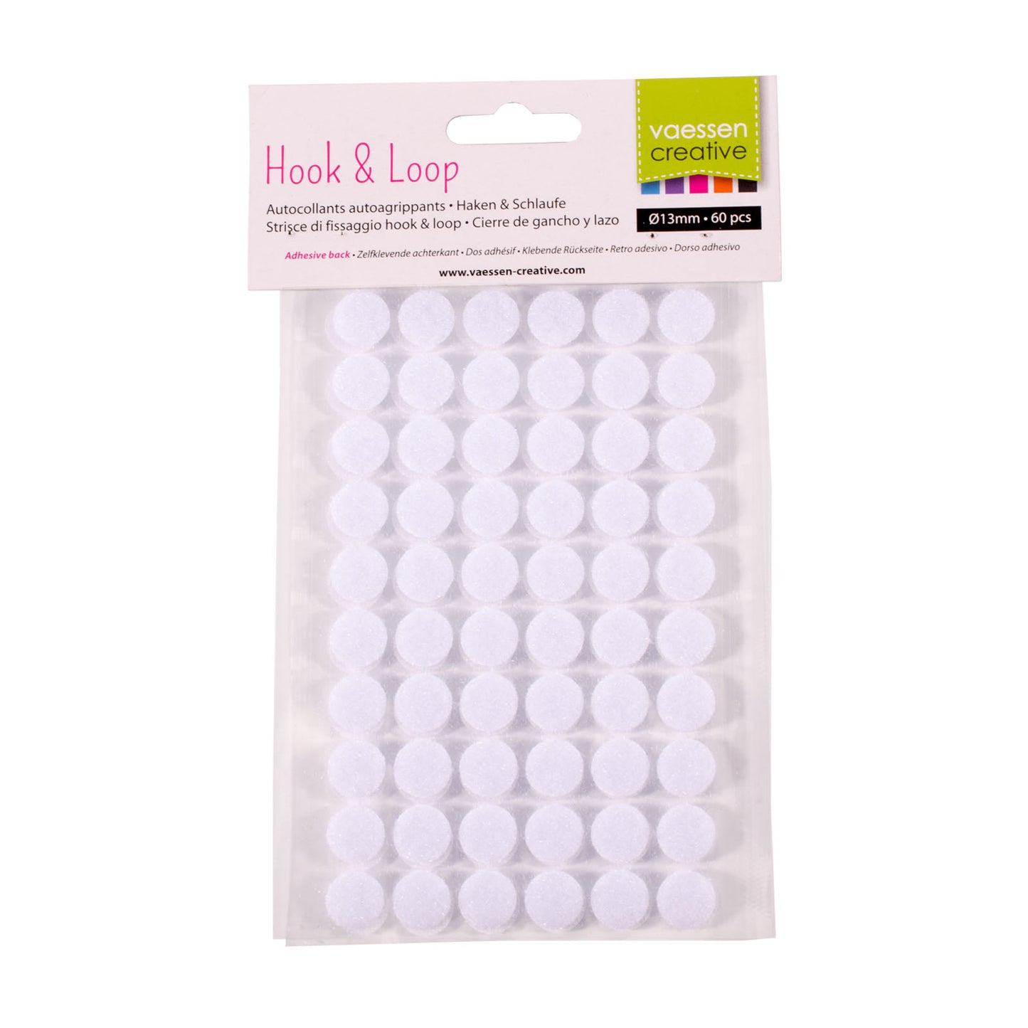 Vaessen creative • Velcro dos autocollant ø13mm 60 pièces