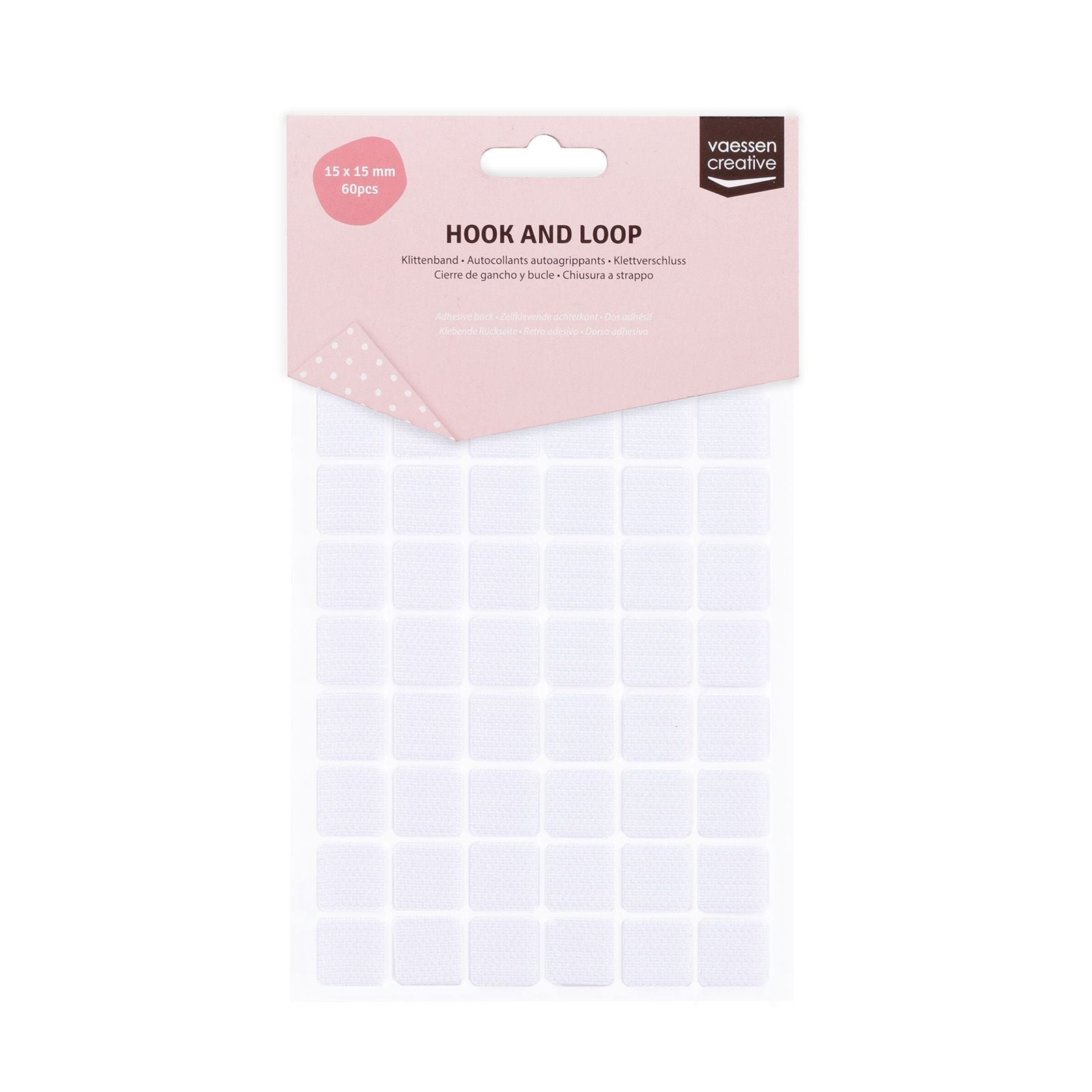 Vaessen creative • Dos adhésif Velcro 15x15mm 60pcs