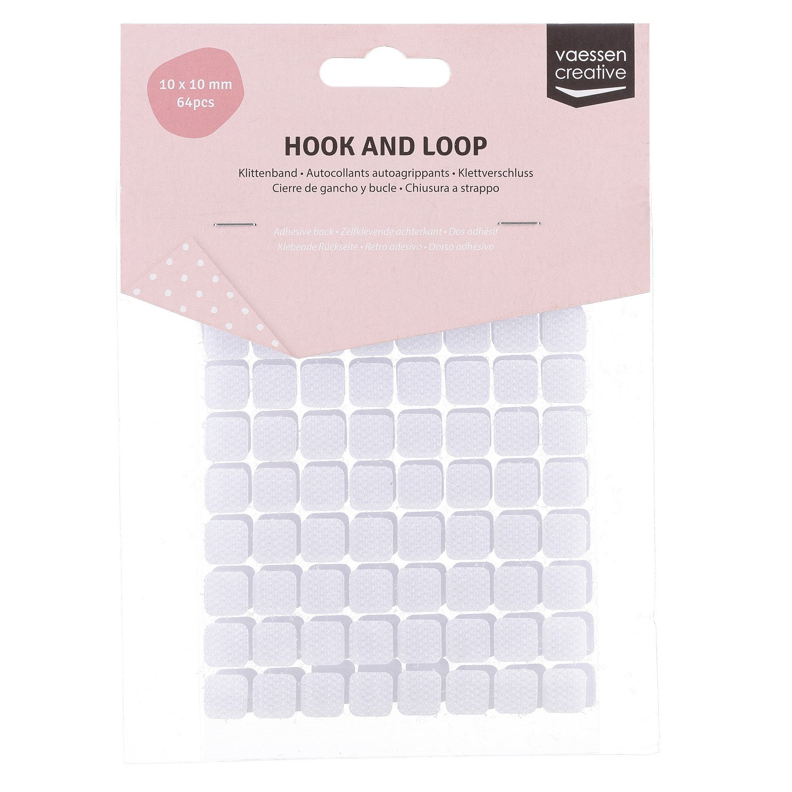 Vaessen creative • Dos adhésif Velcro 10x10mm 64pcs