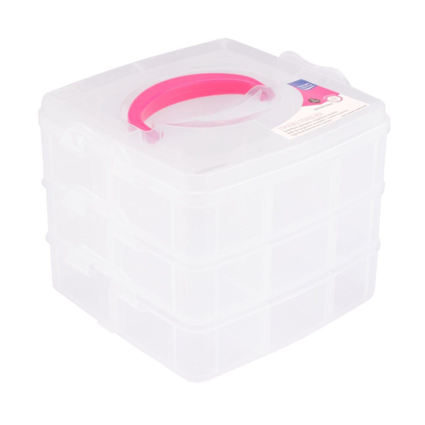 Vaessen creative • boîte de rangement empilable avec 18 compartiments