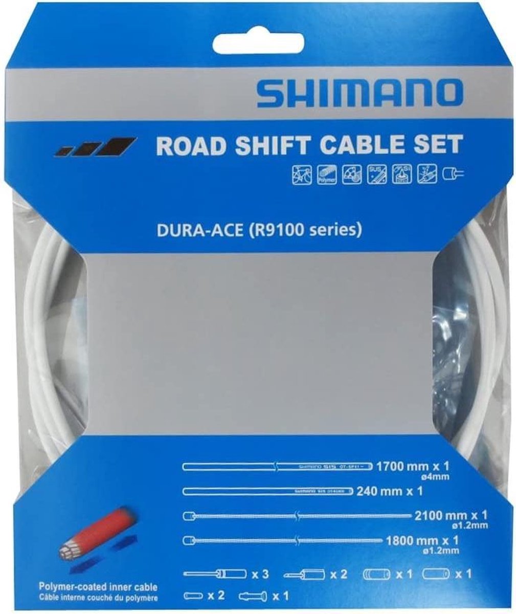 Shimano jeu de câbles de dérailleur rs900 2100 mm blanc 4 pièces