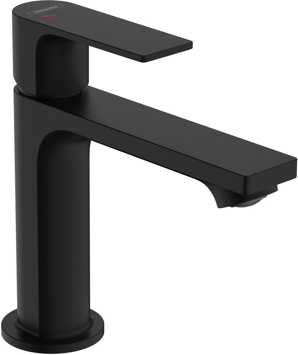 Hansgrohe rebris e - mitigeur de lavabo - commande à levier unique - démarrage à froid à économie d'énergie - avec vidage automatique - taille 110 mm - noir mat