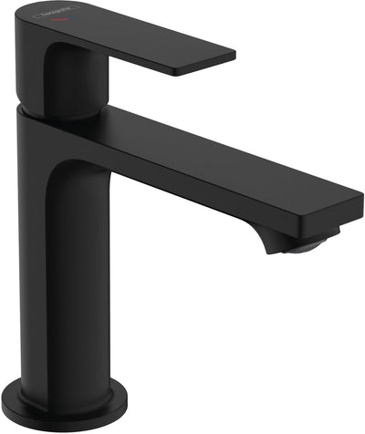 Hansgrohe rebris e - mitigeur de lavabo - commande à levier unique - démarrage à froid à économie d'énergie - avec vidage automatique - taille 110 mm - noir mat