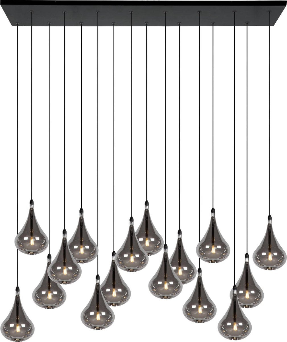 Lucide larmes - lampe suspendue - led dimmable - g4 - 16x1,5w 3000k - noir