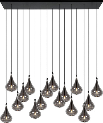 Lucide larmes - lampe suspendue - led dimmable - g4 - 16x1,5w 3000k - noir