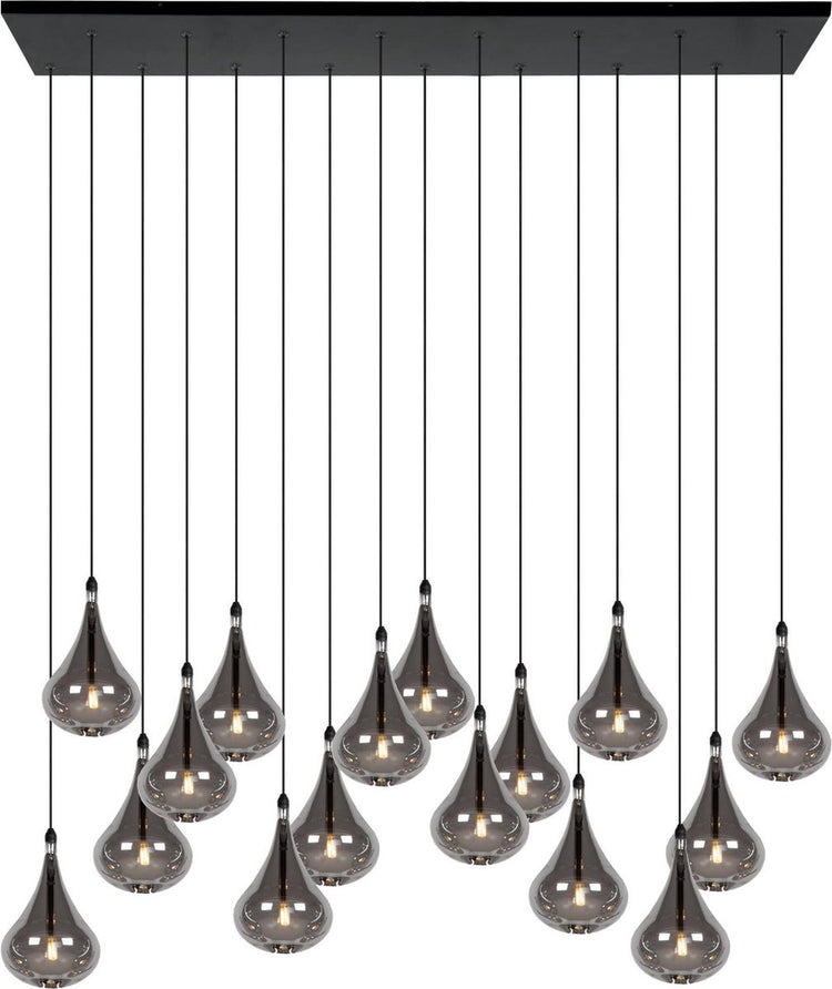 Lucide larmes - lampe suspendue - led dimmable - g4 - 16x1,5w 3000k - noir