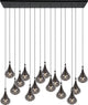 Lucide larmes - lampe suspendue - led dimmable - g4 - 16x1,5w 3000k - noir