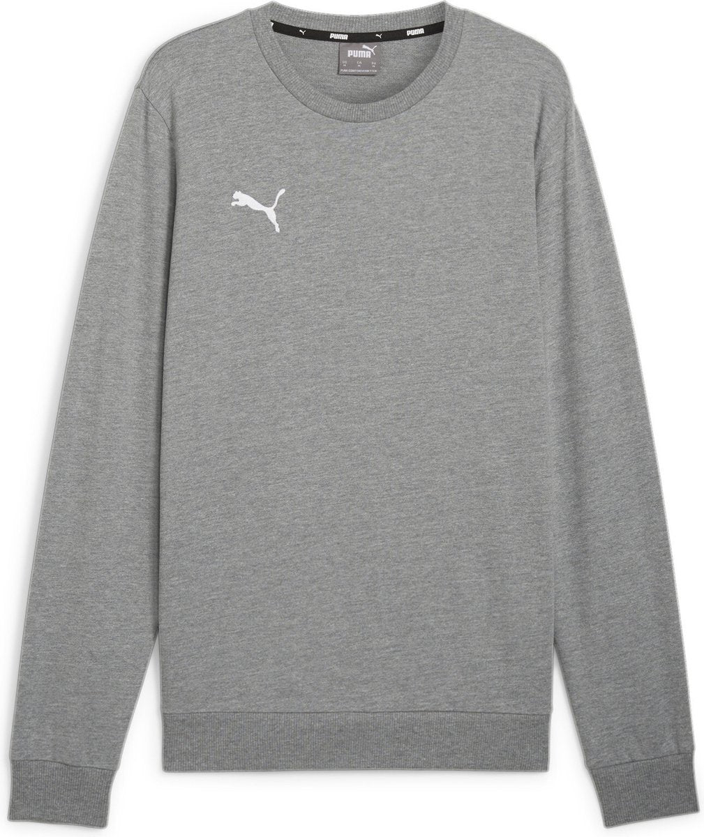 Pull de sport Puma teamgoal casuals ras du cou sweat pour homme - gris moyen chiné- blanc