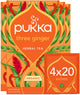 Thé Pukka trois gingembre - 80 sachets de thé - tisane biologique - thé au gingembre - 4 x 20 sachets - pack économique de thé