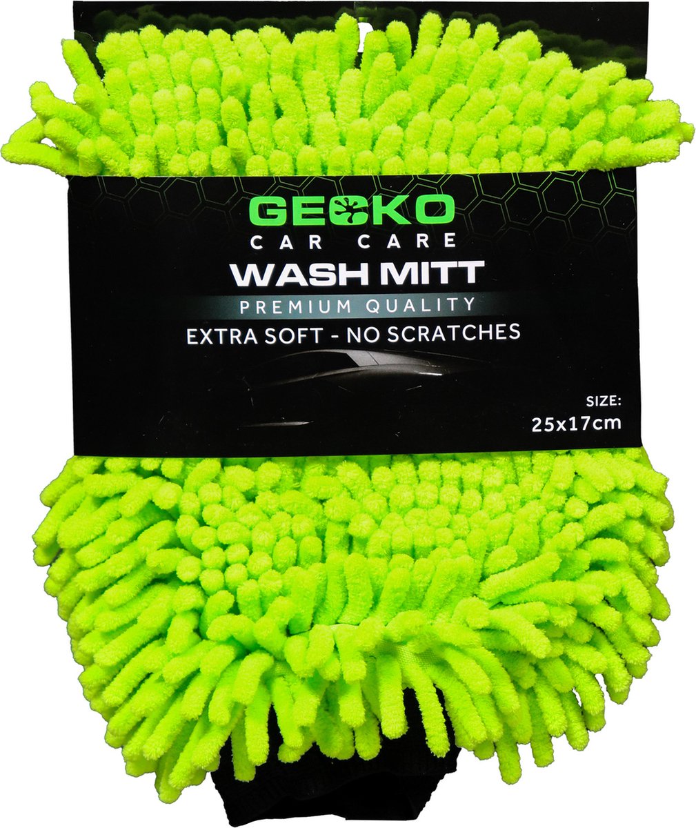 Gecko car care gecko gant de lavage en microfibre 2-en-1 25x17cm