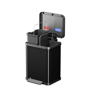 HAILO HAILO 0622-260 ÖKO DUO PLUS M PEDAL BIN 2X 9L Silver Black