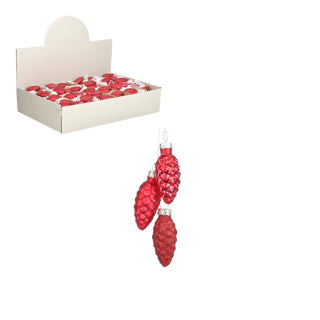 Ornement de Noël de la maison des saisons dennenappel Red 6x3 cm