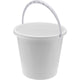 Godet blanc avec poignée en plastique gris 10L