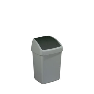 Sunware Delta Recycle Bin avec couvercle swing 10 L Silver Grey