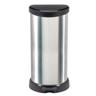 Curver Curver Decobin Pedal Bin ovaal 40L Silver Black