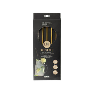 Gusta Paies en acier inoxydable + Brush Gold 4 pièces