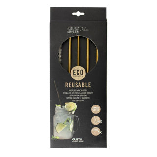 Gusta Paies en acier inoxydable + Brush Gold 4 pièces