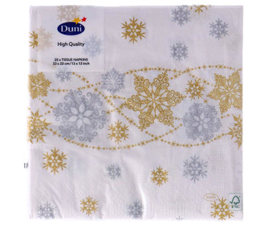 Duni serviettes-neige blanche 33x33 cm