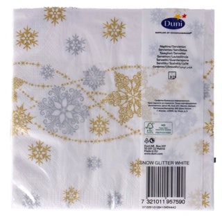 Duni serviettes-neige blanche 33x33 cm