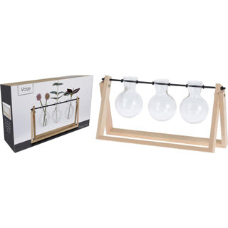 Vase 3 pièces en cadre en bois