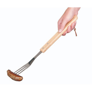 Collection de barbecue BBQ Collection Luxury Meat Fork 41 cm en acier inoxydable en chêne