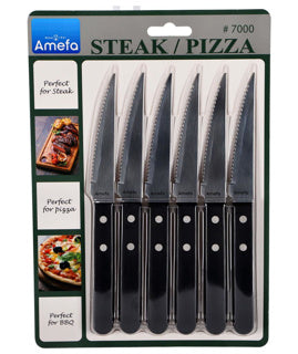 Amefa Amefa Pizza Steak Knife Set 6 pièces noir