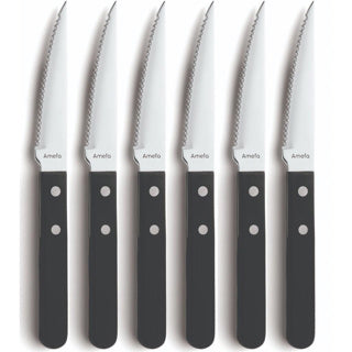 Amefa Amefa Pizza Steak Knife Set 6 pièces noir