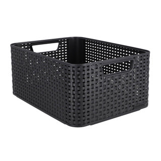Panier de rangement de style curver taille m 18 l anthracite