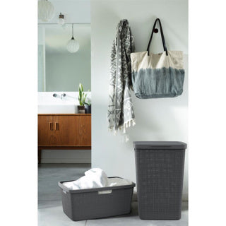 Curver Curver Laundry Panier avec look de jute de couvercle 58L Gris foncé