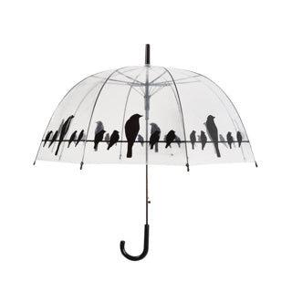 Oiseaux parapluie sur du fil transparent noir