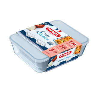 Pyrex Cook Freeze Baking Dishs Rectangle Set de 2 22 x 17 et 24 x19 cm