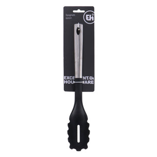 Excellent ustensine ménage spaghettilpoon 33 cm en nylon noir en acier inoxydable