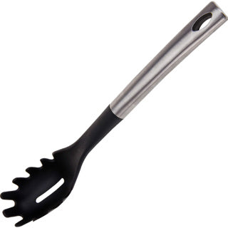 Excellent ustensine ménage spaghettilpoon 33 cm en nylon noir en acier inoxydable
