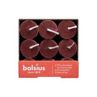 BOLSIUS DIGNER CANDLE VELVET RUSTIQUE ROUGE 27 cm