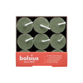 BOLSIUS DIGNER CANDLE RUSTIC OLIVE VERT 27 cm
