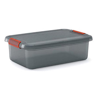 Boîte de rangement Kis K Latch M avec couvercle 28 L transparent