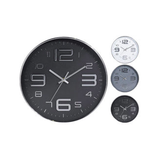 Horloge murale 30,5 cm 3 Assorti Silver