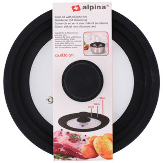 Livre en verre alpina avec bord de silicone 16 18 20 cm