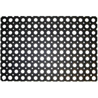 Paillasson en caoutchouc noir avec trous 60x40 cm