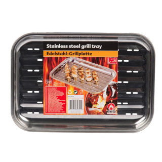 BBQ Collection Grill Plate en acier inoxydable Barbecue 34.5x24x2,5 cm