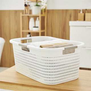 Rotho Rotho Country Laundry Basket 40L White