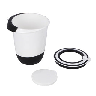 Bol à mélanger de base avec couvercle 1,5 L blanc noir