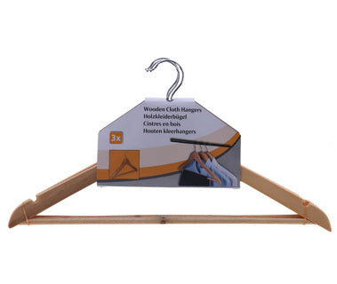 Cintres de vêtements Ensemble en bois de 3