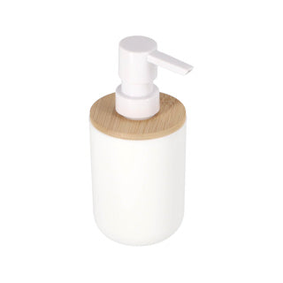 Pompe de savon de style maison blanc; bambou