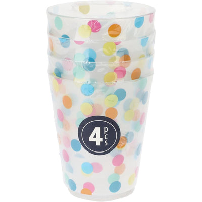 Excellent ensemble de gobelets pour articles ménagers, confettis en plastique, 4 pièces