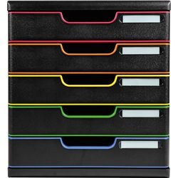 Armoire 5 tiroirs exacompta modulo noir
