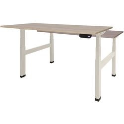 Schaffenburg bureau assis-debout dextro plus bureau 180x80 chêne robson 25mm-blanc